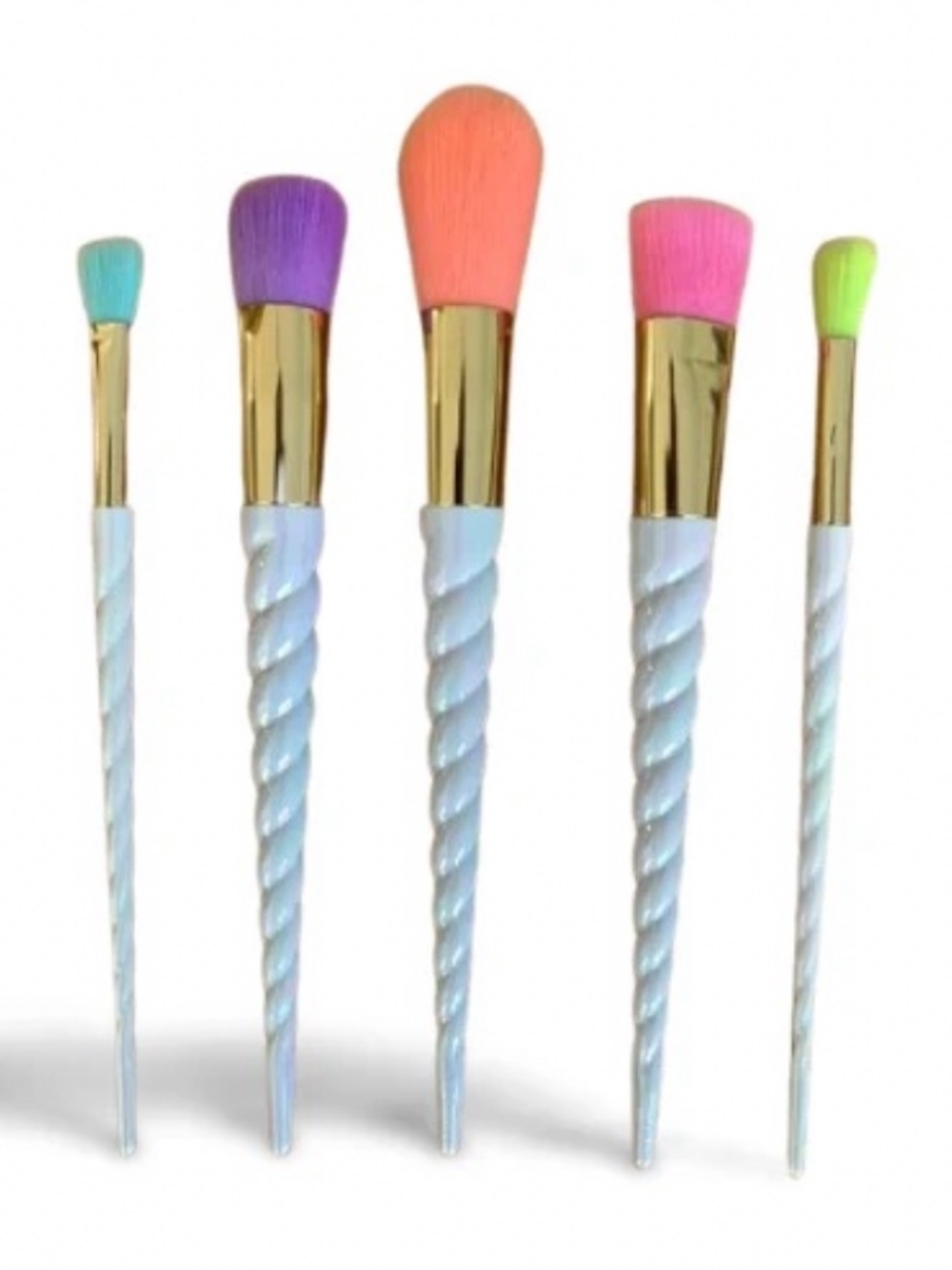 Rainbow Unicorn Horn Makeup Brushes Set Of 5 NIP